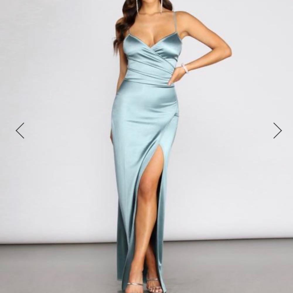 Windsor - JOLINA WRAP SKIRT SATIN DRESS NWT